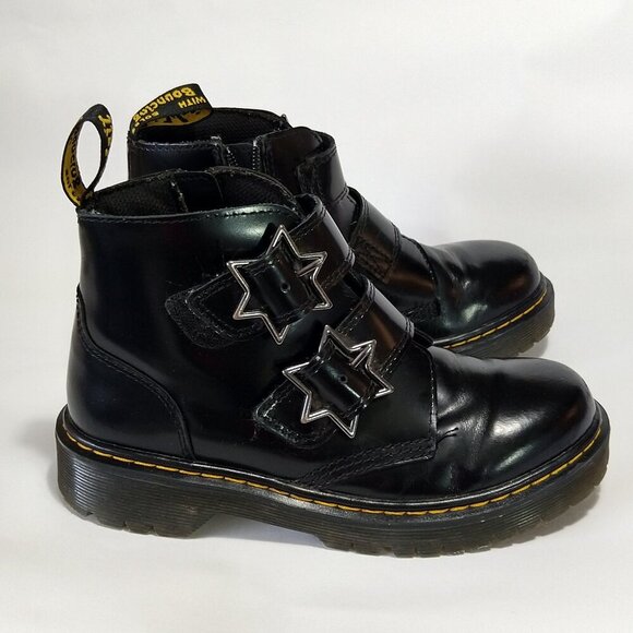 Dr.Martens Devon Bex J Boots Shoes Star Buckles Size 13 US zipper - Picture 1 of 5
